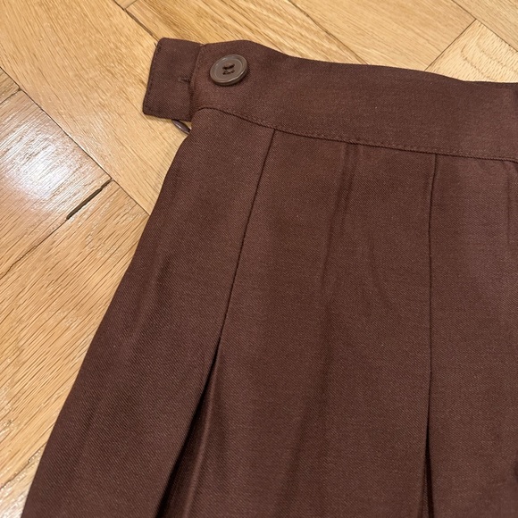 Brown Pleated Skater Mini Tennis Skirt US0 NWT - Picture 6 of 6